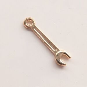 Vintage Gold Tone Wrench Tools Unique Fix It Mini Pendant Bracelet Charm